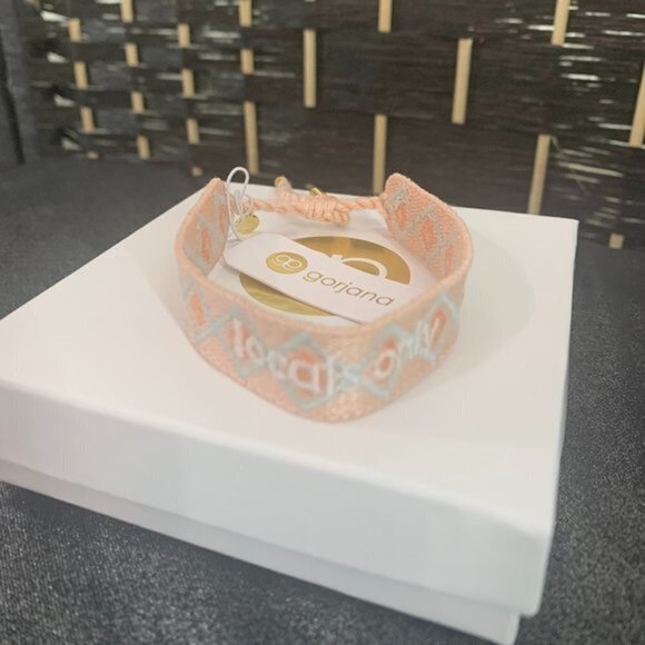 Gorjana Pink Mix Woven Locals Only Slider Bracelet - Picture 2 of 6